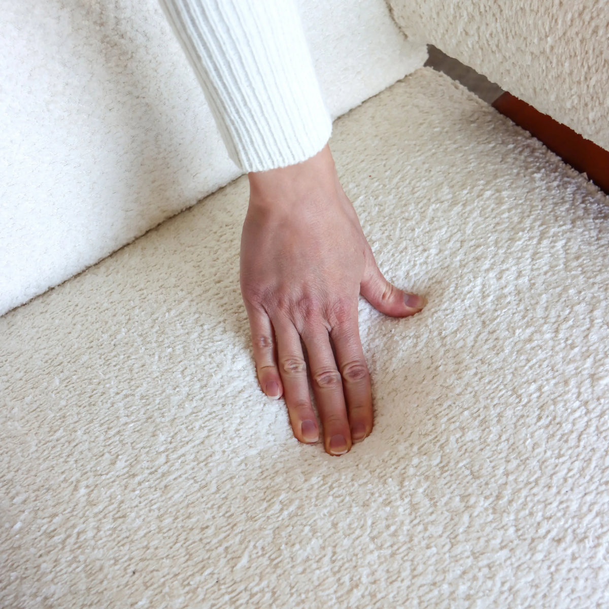 Tissu structuré blanc du Fauteuil de salon POOLY de hjh LIVING