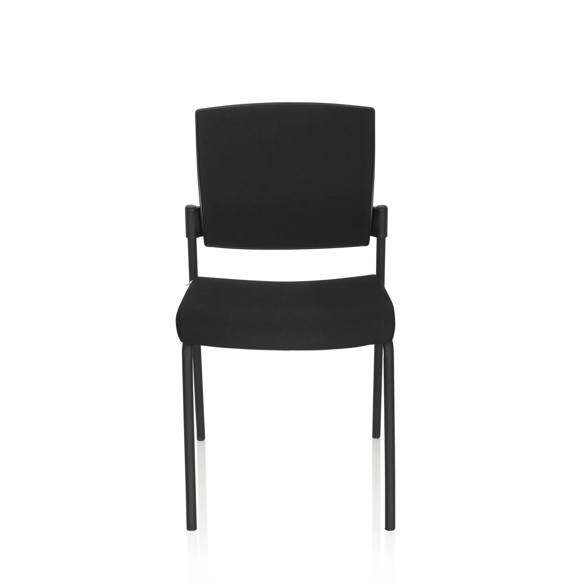 Chaise à quatre pieds K9 V PRO noire avec rembourrage sur l'assise et le dossier de hjh OFFICE – vue à 360° (vue de face 0°)