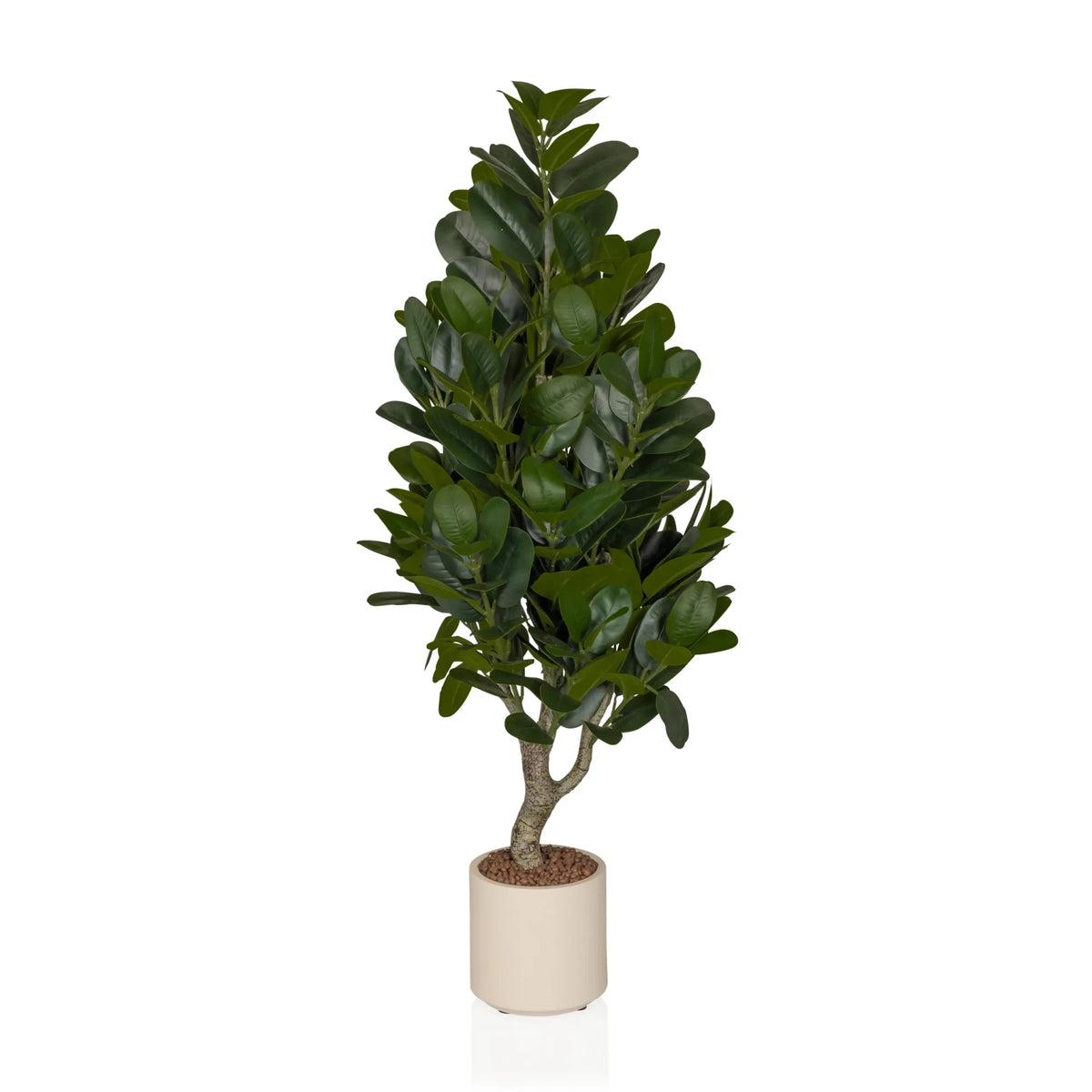 Plante artificielle Garcinia aux feuilles vertes dans un cache-pot crème de hjh OFFICE