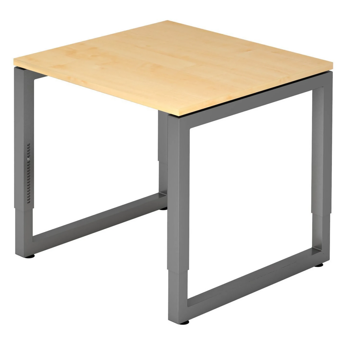 Bureau réglable en hauteur REGO 8 G en érable et graphite avec plateau carré de hjh OFFICE PRO