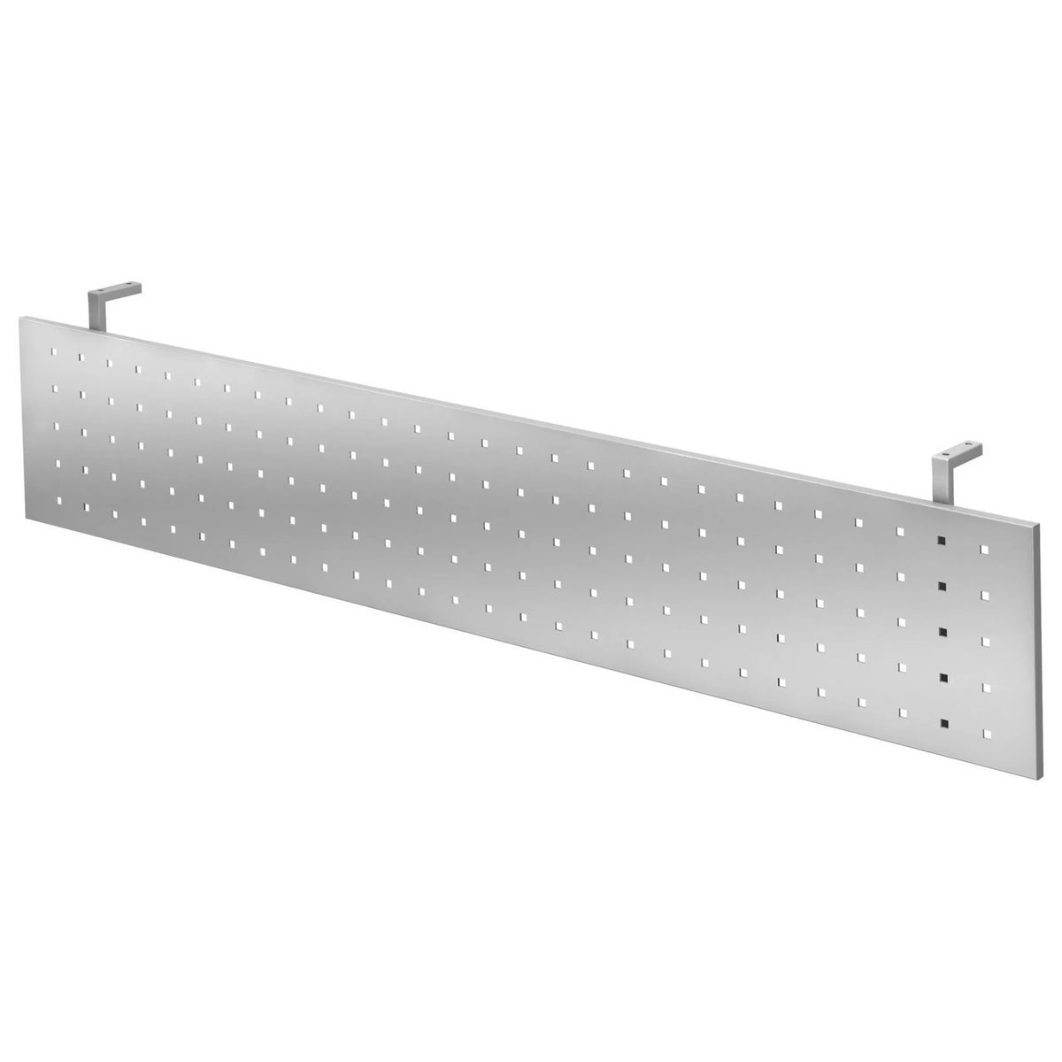 Écran d'intimité argenté RSI 12 S avec structure perforée et deux crochets de fixation de hjh OFFICE PRO