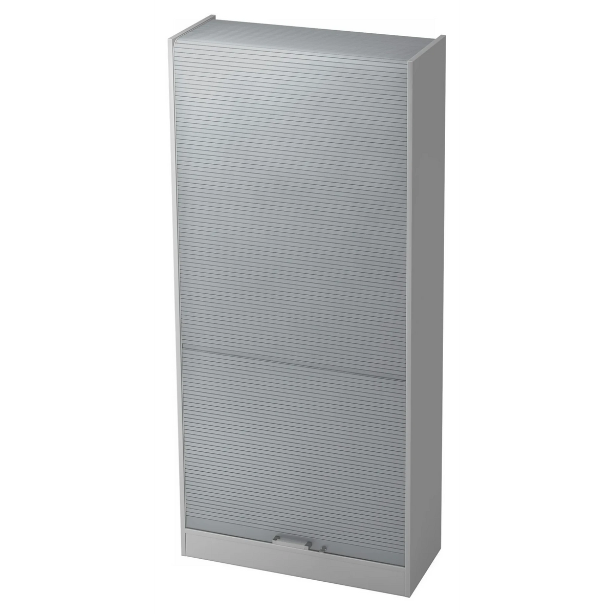 Armoire à dossiers grise SIGNA R 90 en métal avec portes à lamelles et poignée chromée de hjh OFFICE PRO