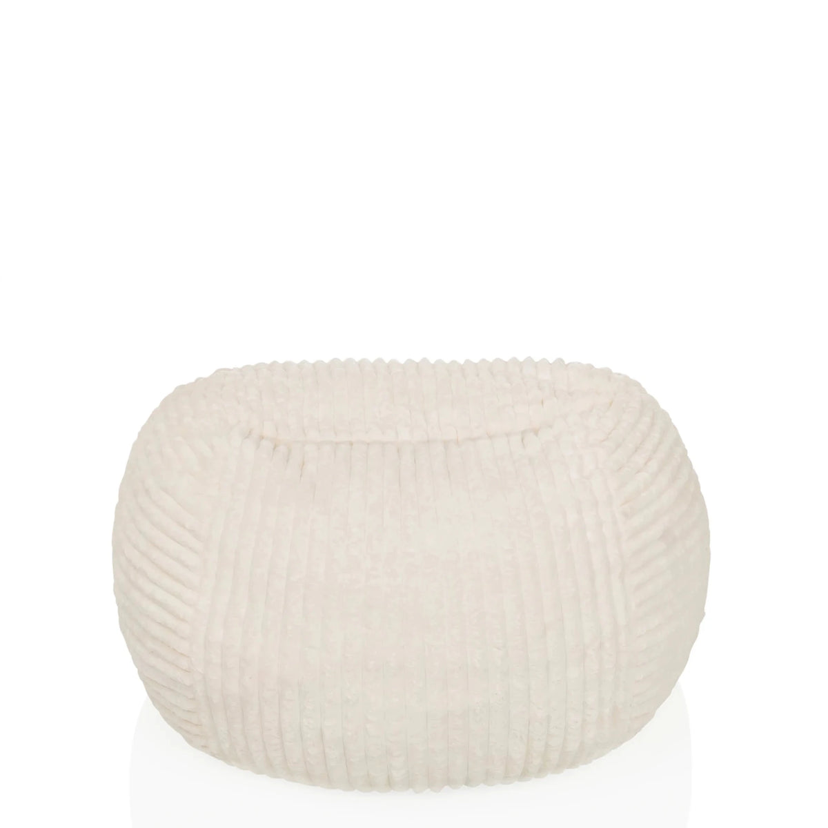 Pouf beige Sitzolo R avec structure de surface côtelée de hjh LIVING