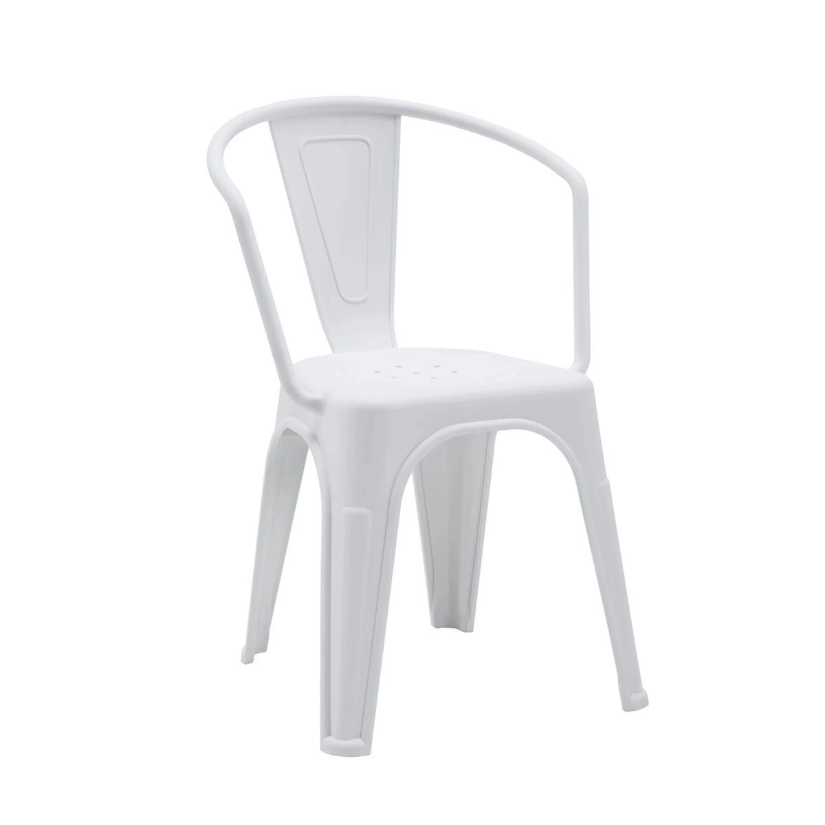 Chaise de bistrot Vantaggio Poly blanche en plastique avec accoudoirs intégrés de hjh OFFICE