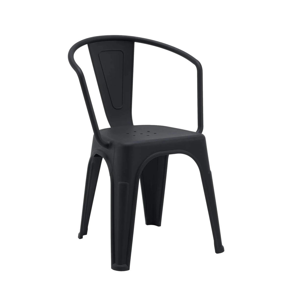 Chaise de bistrot Vantaggio Poly noire en plastique avec accoudoirs intégrés de hjh OFFICE