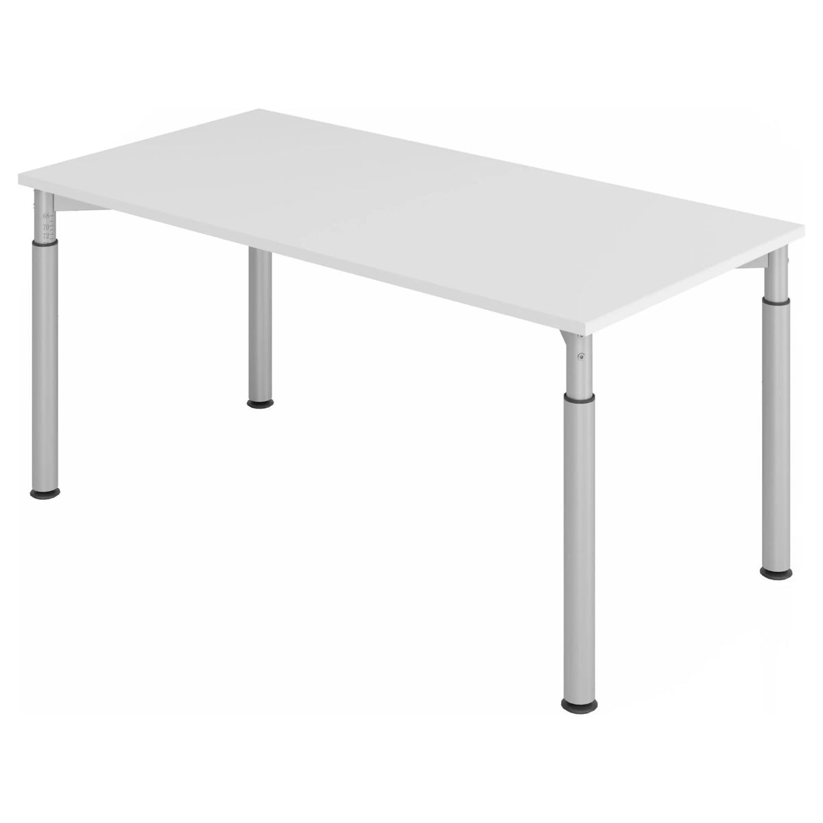 Bureau réglable en hauteur YAMA 16 S avec plateau gris et pieds argentés de hjh OFFICE PRO