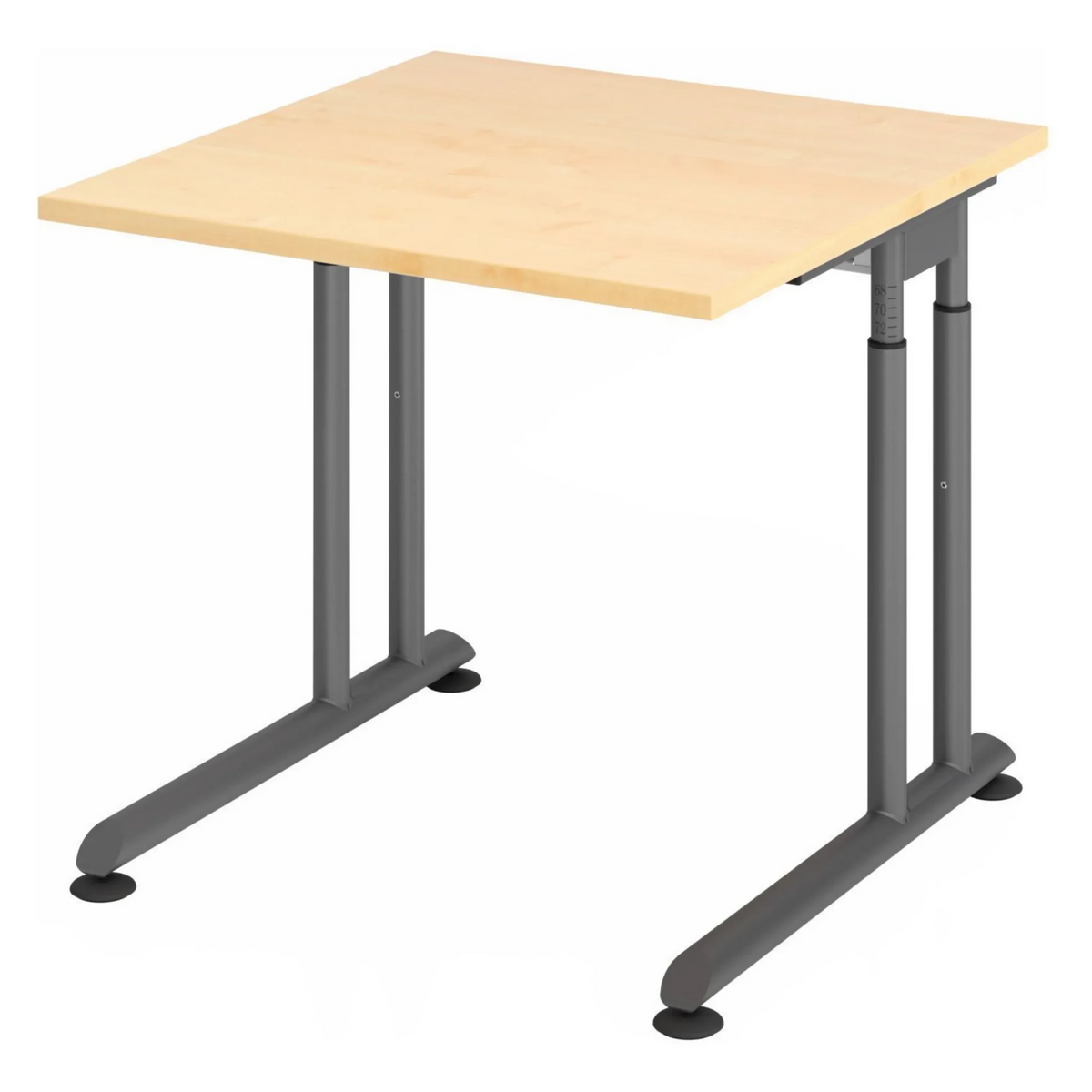 Bureau réglable en hauteur ZENO 8 G en érable et graphite avec plateau carré de hjh OFFICE PRO