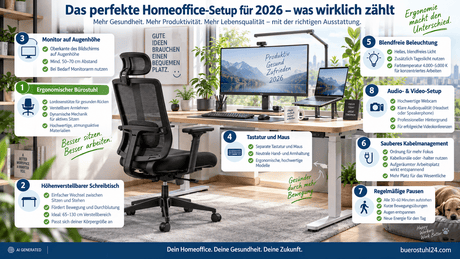 Das perfekte Homeoffice-Setup für 2026 – was wirklich zählt - buerostuhl24