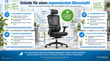 gründe für einen ergonomischen bürostuhl - buerostuhl24