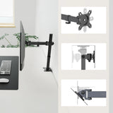 Fixation pour écran Ergomount M1 en noir avec plaque adaptatrice VESA et articulations de hjh OFFICE