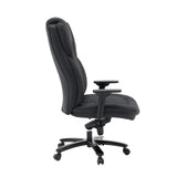 Siège pivotant XXL Pullmann Gen2 en similicuir noir avec surpiqûres et accoudoirs réglables de hjh OFFICE