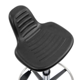 Assise noire à structure rainurée du Tabouret pivotant TOP WORK 03 I de hjh OFFICE