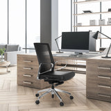 Siège de bureau de qualité professionnelle PROVIDER NET noir avec dossier en maille et accoudoirs de hjh OFFICE