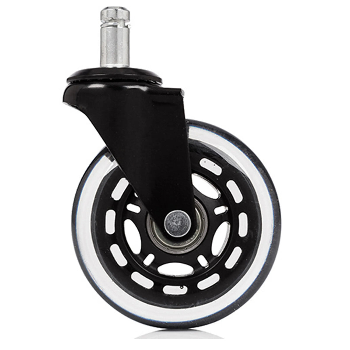 Roulettes 5x ROLO SKATE ST 11mm/75mm noir transparent pour sols durs avec tige métallique de hjh OFFICE