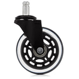 Roulettes 5x ROLO SKATE ST 11mm/75mm noir transparent pour sols durs avec tige métallique de hjh OFFICE