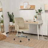 Siège de bureau à domicile SOLAO 400 beige avec accoudoirs et base à roulettes de hjh OFFICE