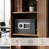 Coffre-fort Safe Compact Basic en anthracite avec serrure à code numérique de hjh OFFICE (image générée par IA)
