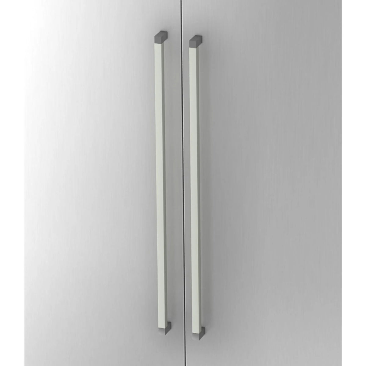 Deux poignées en métal chromé argenté du meuble SIGNA G 7550 de hjh OFFICE PRO