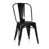 Chaise de bistrot noire VANTAGGIO COMFORT avec structure en métal et dossier haut de hjh OFFICE – vue à 360° (vue de face 20°)