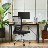Siège de bureau à domicile STAR-TEC S en noir avec dossier en maille et pied en étoile de hjh OFFICE