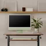 Bureau assis-debout WORKSTATION II en noir et noyer avec repose-clavier de hjh OFFICE