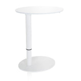 Bureau assis-debout blanc STAND III avec plateau rond et pied rond de hjh OFFICE – vue à 360° (vue de face 20°)
