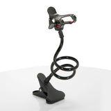 Support de téléphone portable & tablette FLEXMOBI noir avec col de cygne flexible et pince de table de hjh OFFICE