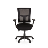 Siège de direction de qualité professionnelle IMPACT PRO noir avec dossier en maille et base à cinq roulettes de hjh OFFICE – vue à 360° (vue de face 0°)