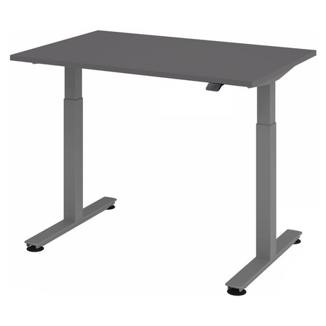 Elektrisch höhenverstellbarer Schreibtisch XMST 12 G in Graphit mit T-Fussgestell von hjh OFFICE PRO