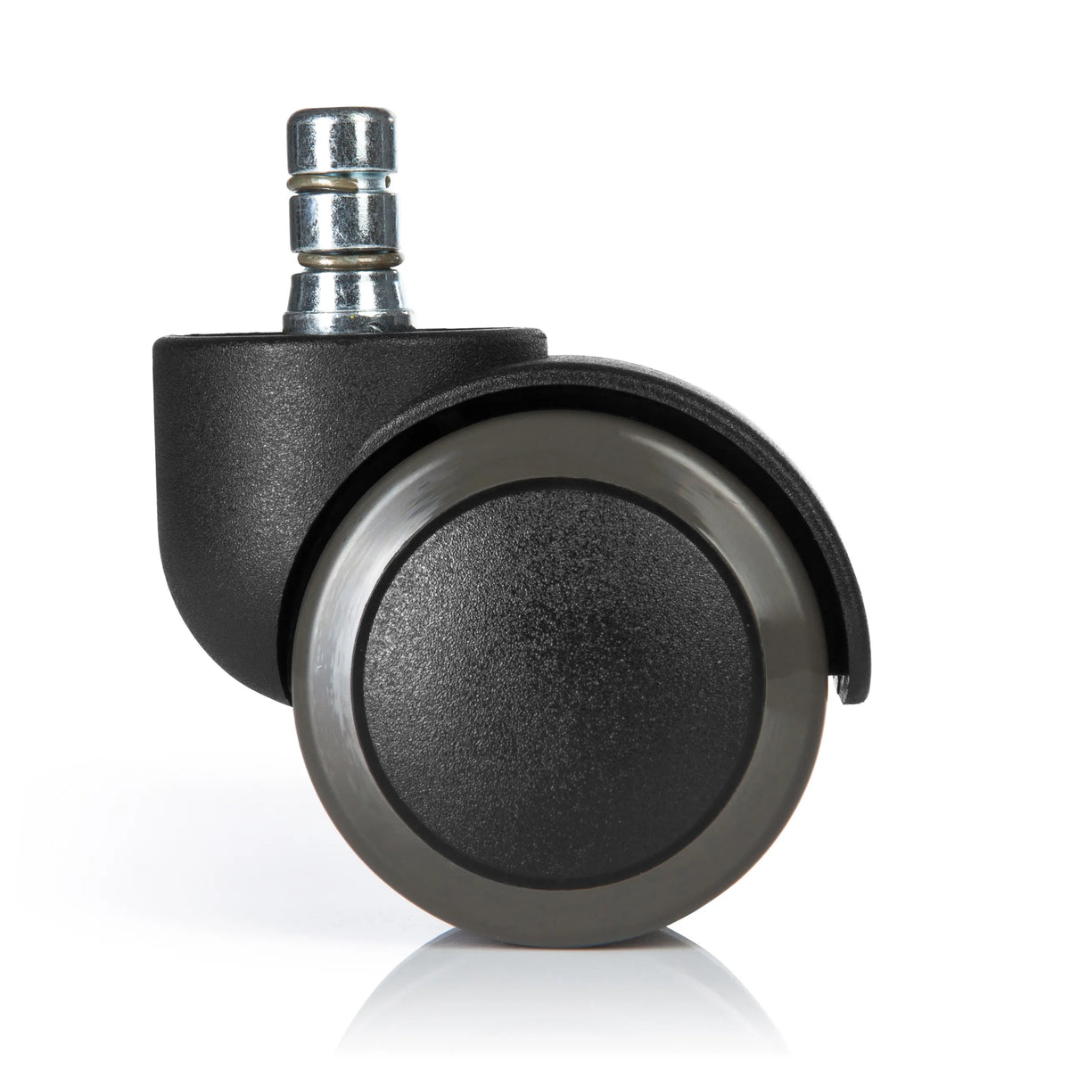 Roulettes 5x ROLO No-Noise 11mm/50mm noires pour sols durs avec goupille métallique argentée de hjh OFFICE – vue à 360° (vue arrière 180°)