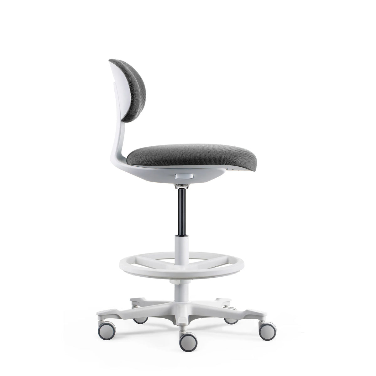 Chaise de travail WORK MF2 W en gris foncé avec repose-pieds et piètement à roulettes de hjh OFFICE
