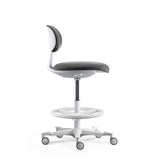 Chaise de travail WORK MF2 W en gris foncé avec repose-pieds et piètement à roulettes de hjh OFFICE