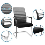 Chaises cantilever FALCONE V en noir et gris avec accoudoirs et piètement luge de hjh OFFICE