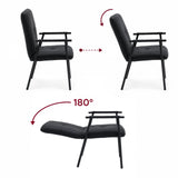 Dossier réglable de la chaise rembourrée Lifea Flex en similicuir noir avec trois positions d'inclinaison de hjh LIVING