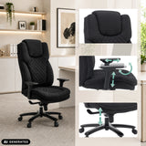Siège pivotant XXL Pullmann Gen2 en noir avec accoudoirs réglables et piètement réglable en hauteur de hjh OFFICE