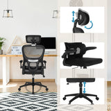 Siège de bureau à domicile ERGOMY FLEX en noir avec appui-tête réglable, accoudoirs et vérin à gaz de MyBuero