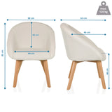 Dessin coté de la Chaise rembourrée SCANDI TED avec une largeur de 68 cm et une hauteur de 85 cm de hjh LIVING