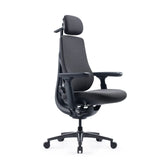 Chaise de bureau LiberNovo Maxis Manual en graphite avec appui-tête et accoudoirs réglables de Libernovo