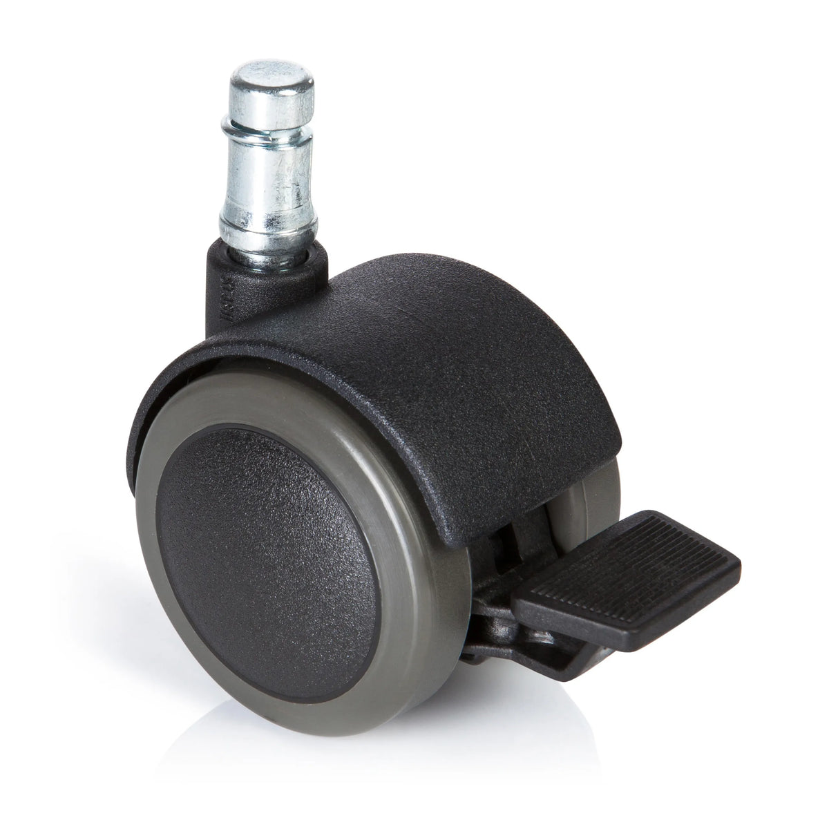 Roulettes 5x ROLO STOP 11mm/50mm noires pour sols durs avec frein de blocage de hjh OFFICE – vue à 360° (vue de face 0°)