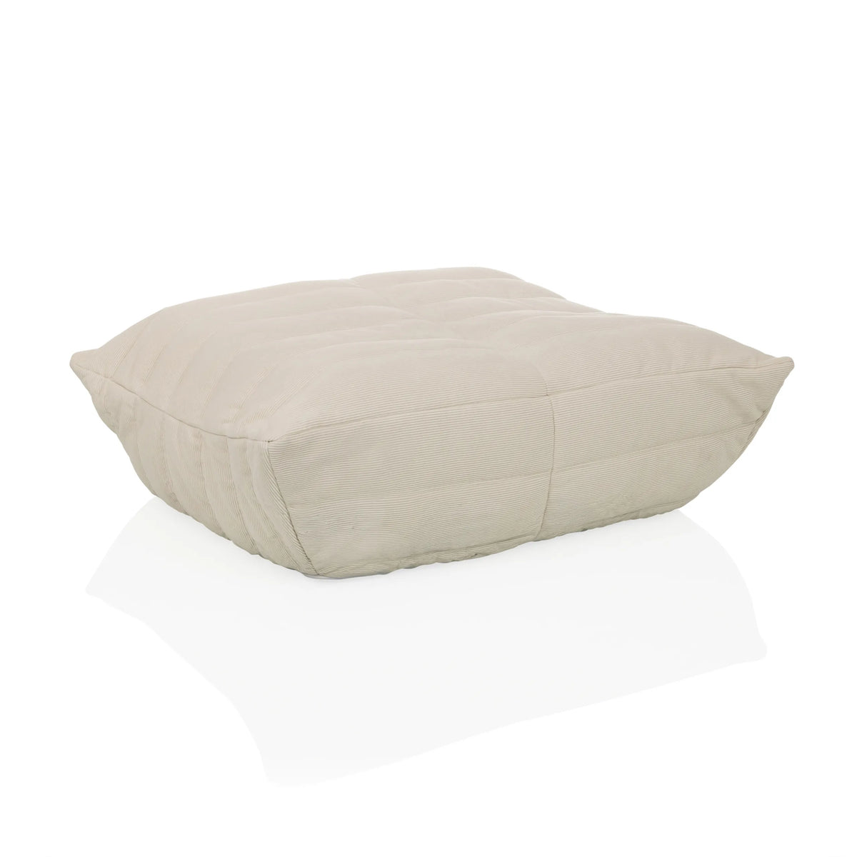 Poufs Sitzolo Podi beiges avec housse en tissu côtelé de hjh LIVING – vue à 360° (vue de trois quarts avant 30°)