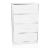 Commode blanche ESTORIA avec quatre tiroirs et des poignées simples de hjh LIVING – vue à 360° (vue de trois quarts avant 30°)