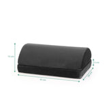Vue dimensionnelle du Repose-pieds Podi Velvet 1 en noir avec 43 × 28 cm de hjh OFFICE
