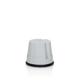 Tabouret marchepied TIO-S gris avec anneau de base noir antidérapant de hjh OFFICE – vue à 360° (vue de trois quarts avant 40°)
