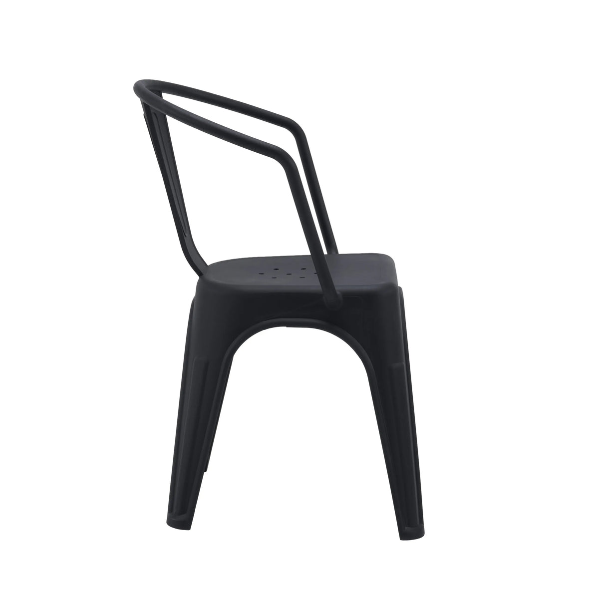 Chaise de bistrot noire Vantaggio Poly avec dossier intégré en plastique de hjh OFFICE
