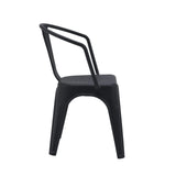 Chaise de bistrot noire Vantaggio Poly avec dossier intégré en plastique de hjh OFFICE