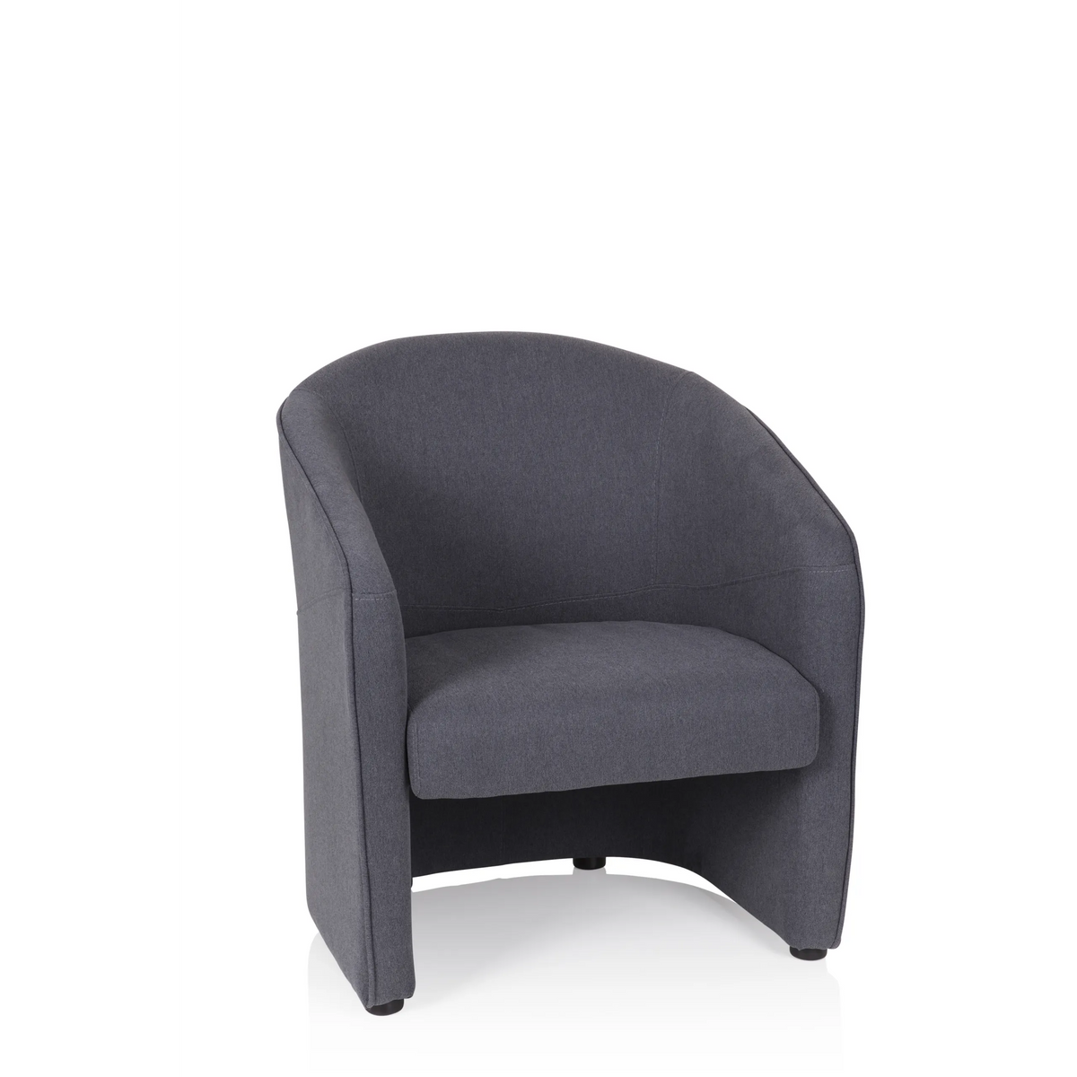 Fauteuil rembourré SAN JUAN gris foncé avec dossier et accoudoirs arrondis de hjh OFFICE – vue à 360° (vue de face 20°)