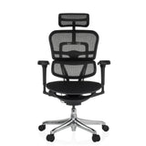 Siège de direction de luxe ERGOHUMAN ULTRA F GEN2 noir avec dossier en maille et pied à cinq roulettes de hjh OFFICE – vue à 360° (vue de face 0°)