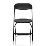 Chaise d'extérieur noire TUDELA XXL B avec dossier simple et structure en métal de hjh OFFICE – vue à 360° (vue de face 0°)