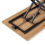 Untergestell mit schwarzem Metallrahmen und Holzplatte des Tisches Worktime Lift in Eiche von hjh OFFICE