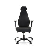 Siège de direction de qualité professionnelle RESISTIO XXL noir avec appui-tête et base à cinq roulettes de hjh OFFICE – vue à 360° (vue de face 0°)